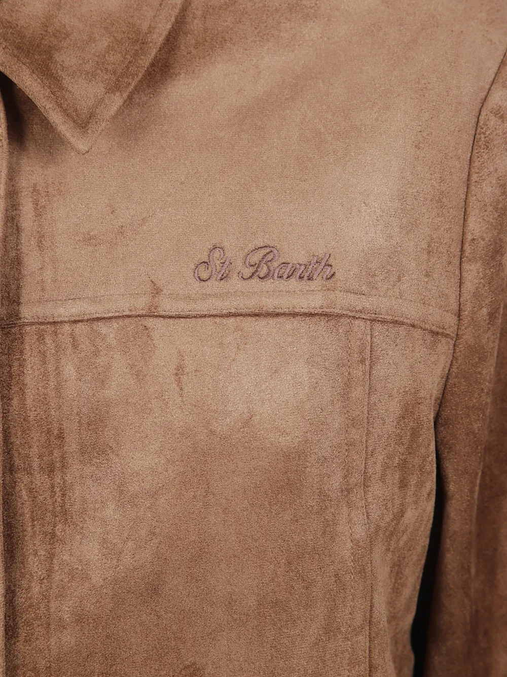 MC2 Saint Barth logo-embroidered button-up jacket Bruin
