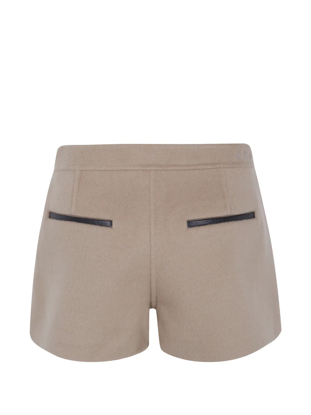 MC2 Saint Barth Wollen shorts met leren afwerking Beige