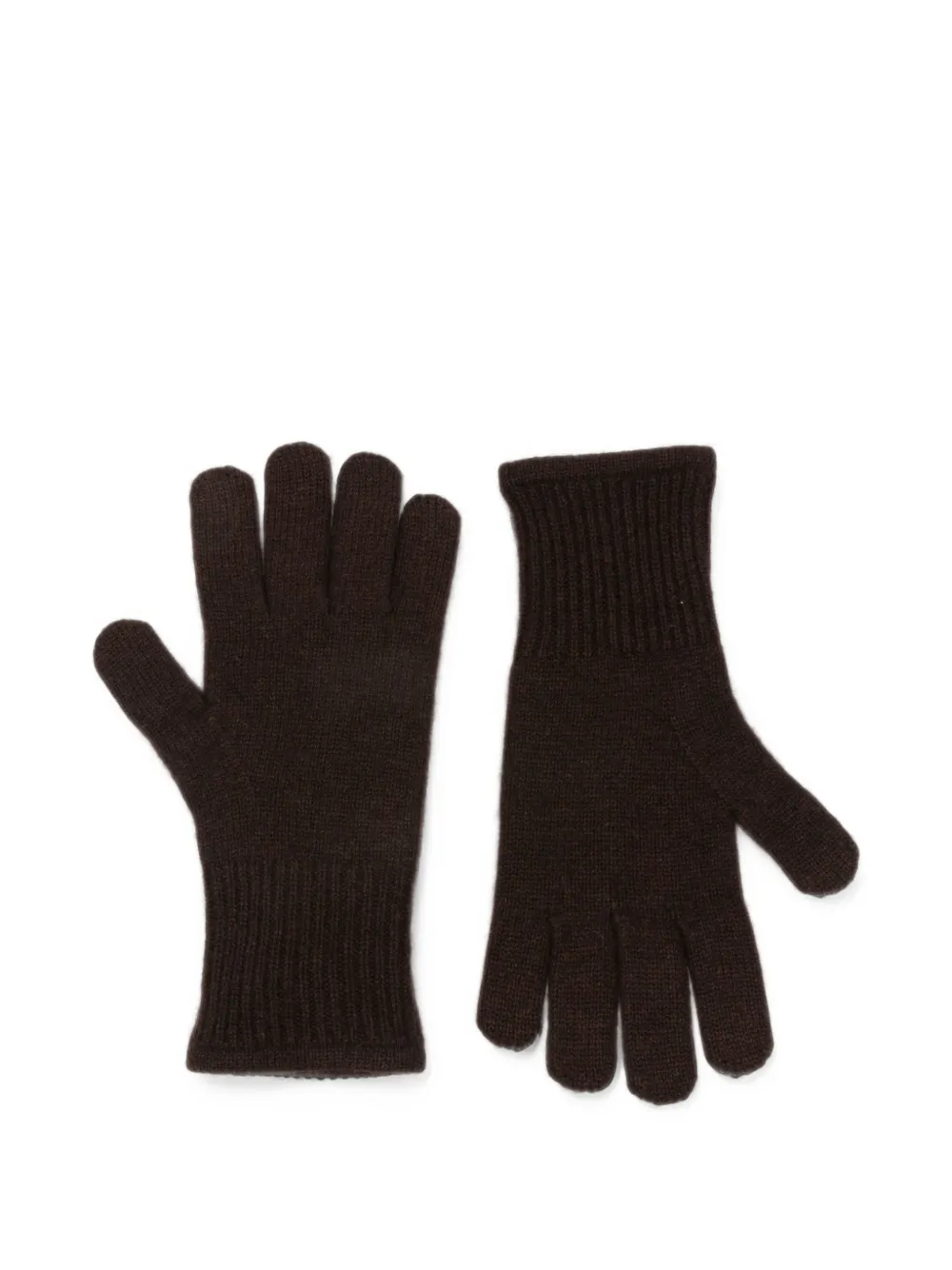 Absolut Cashmere Ribbed-cuff Gloves In Brown