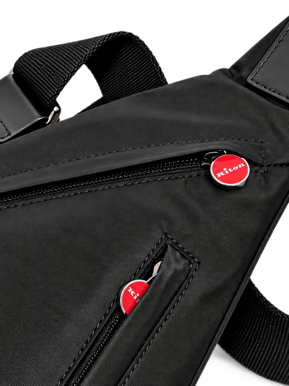 Kiton Rugzak met logoplakkaat Zwart
