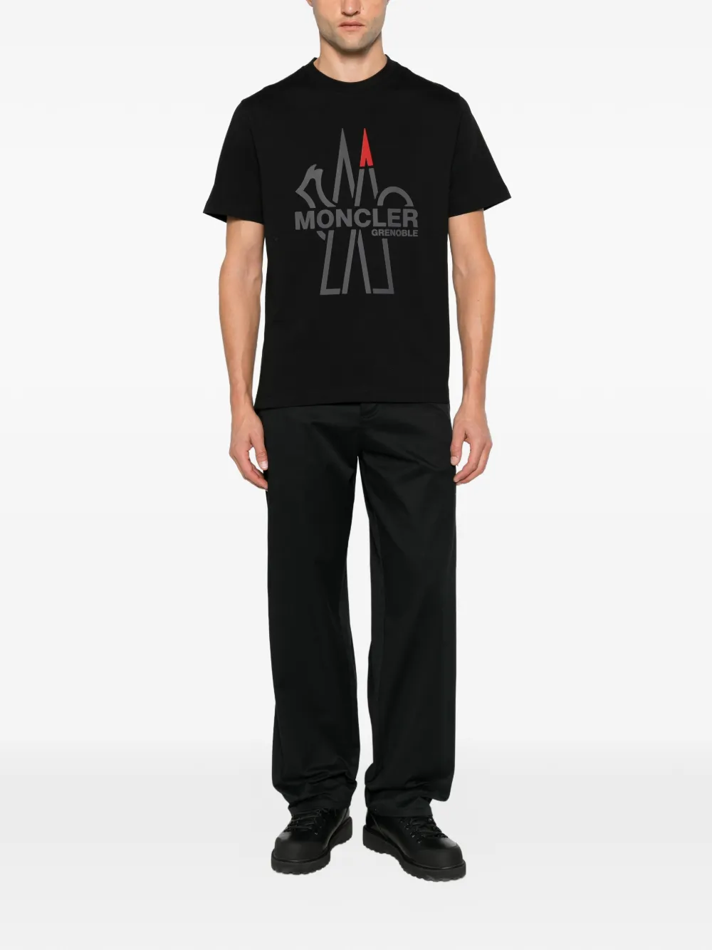 Moncler Grenoble T-shirt met logoprint Zwart