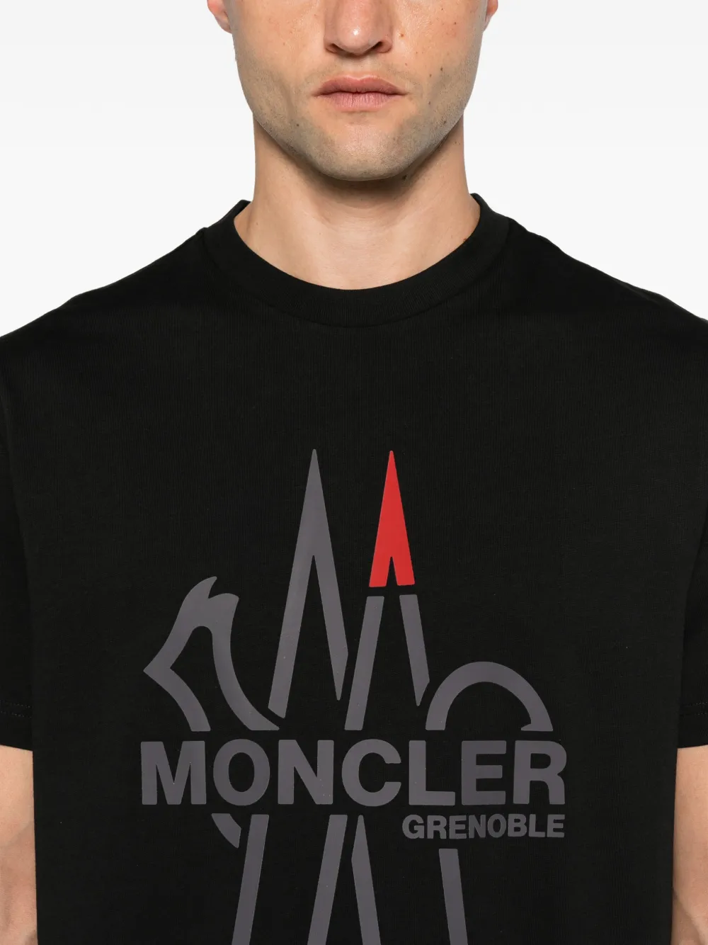Moncler Grenoble T-shirt met logoprint Zwart
