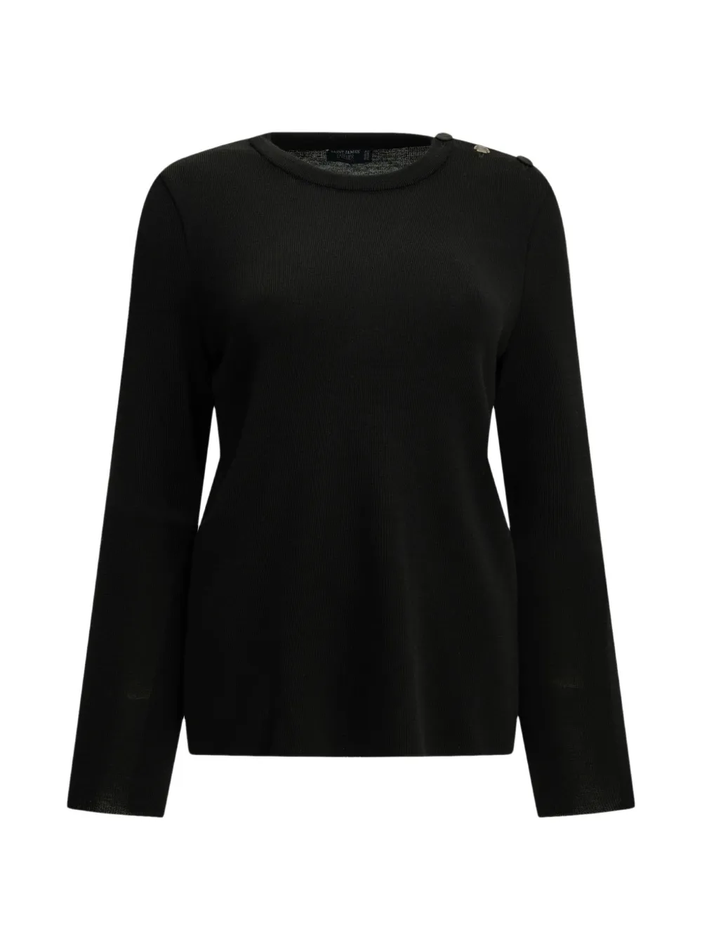 Saint James button-shoulder elbow-patch sweater