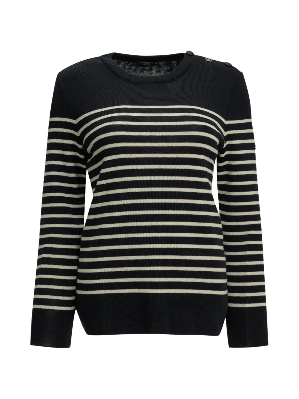 Saint James striped button-detail sweater