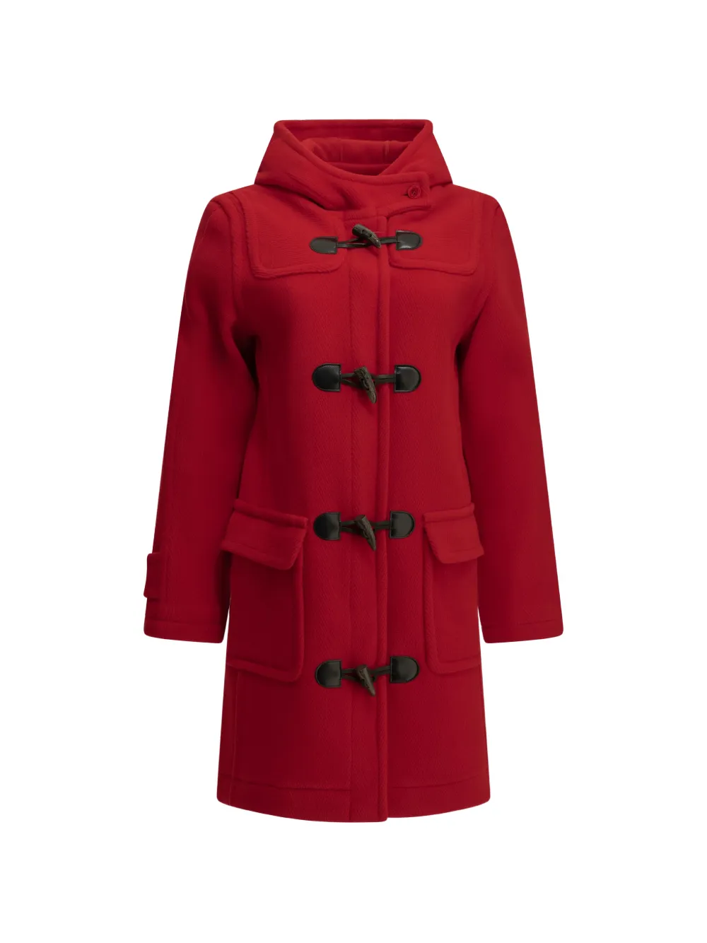 Saint James Venus hooded toggle-fastening coat - Rosso