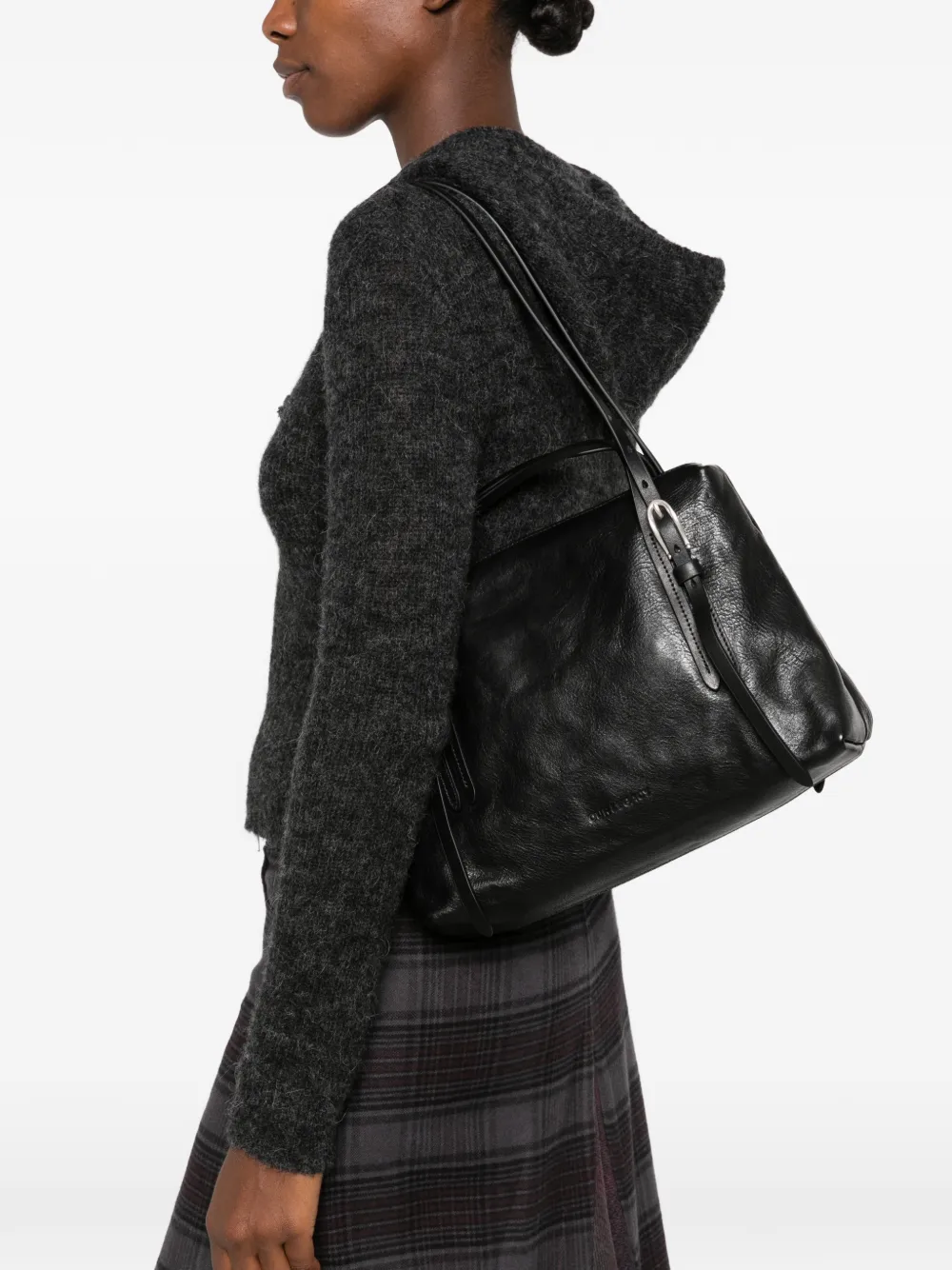 OUR LEGACY buckle-detail leather tote bag Zwart