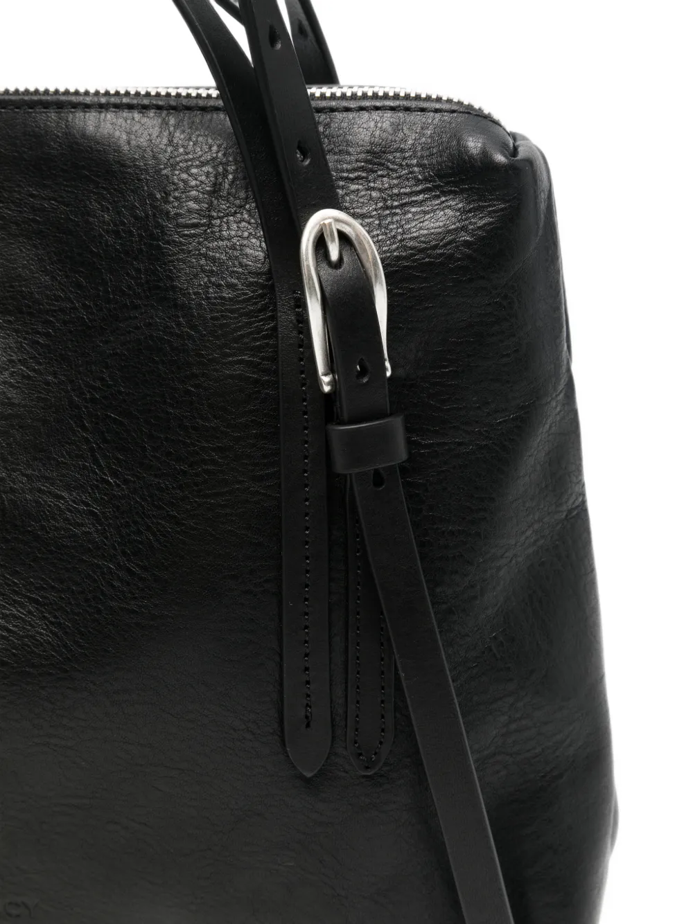 OUR LEGACY buckle-detail leather tote bag Zwart