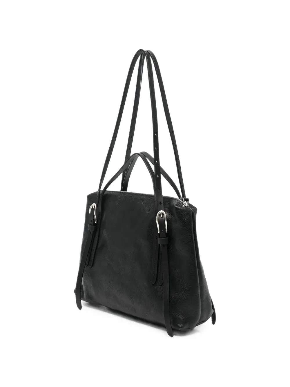 OUR LEGACY buckle-detail leather tote bag Zwart