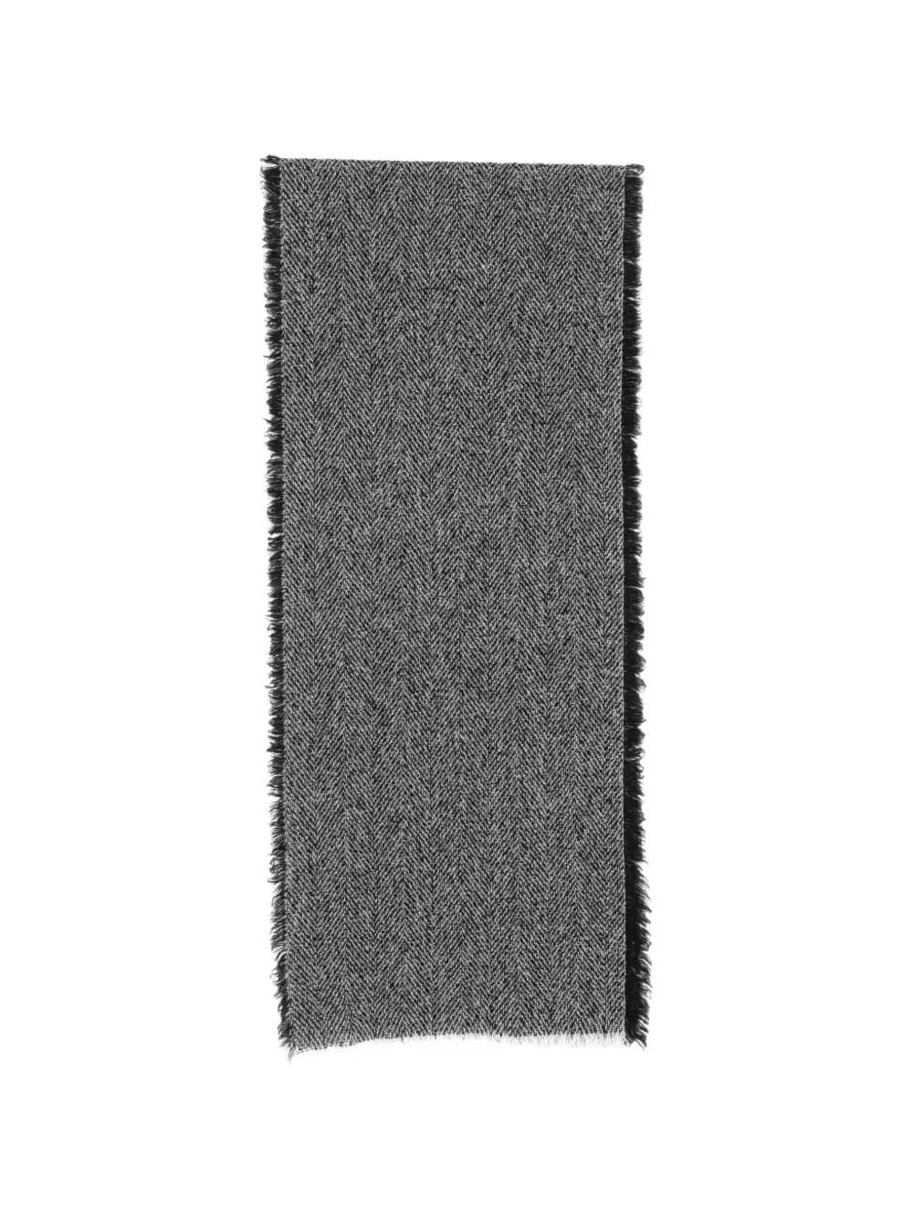 Faliero Sarti herringbone-weave frayed scarf - Grigio