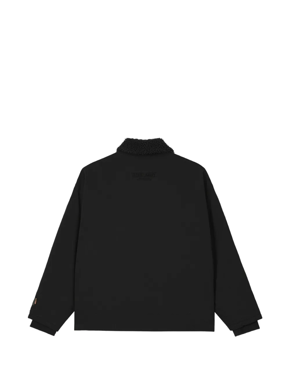 izzue fleece-collar clip-fastening jacket Zwart