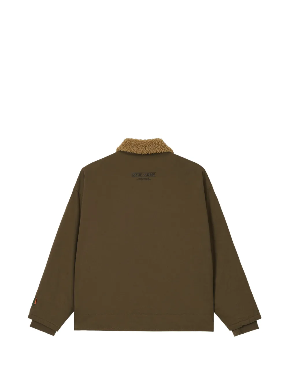 izzue fleece-collar clip-fastening jacket Groen