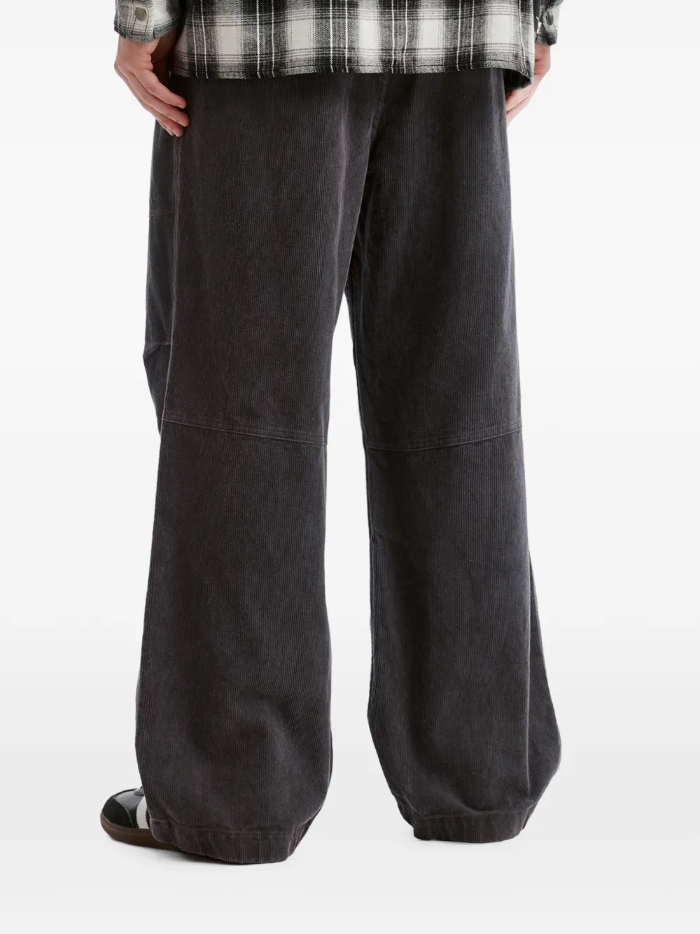 izzue corduroy panelled wide-leg trousers Grijs