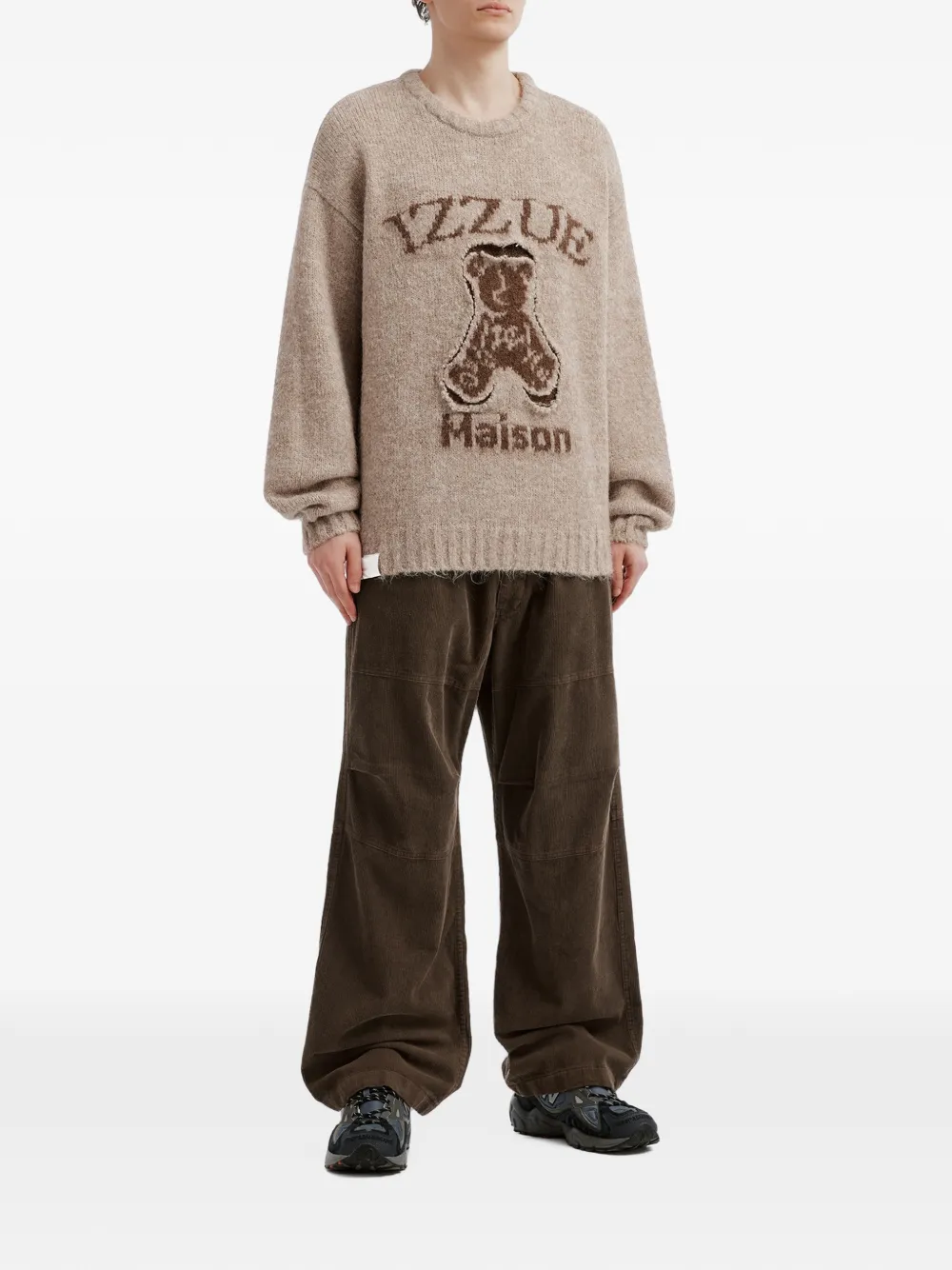 izzue corduroy panelled trousers Bruin