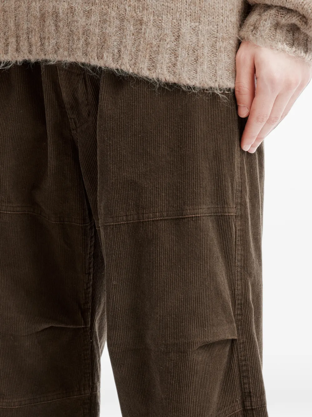 izzue corduroy panelled trousers Bruin