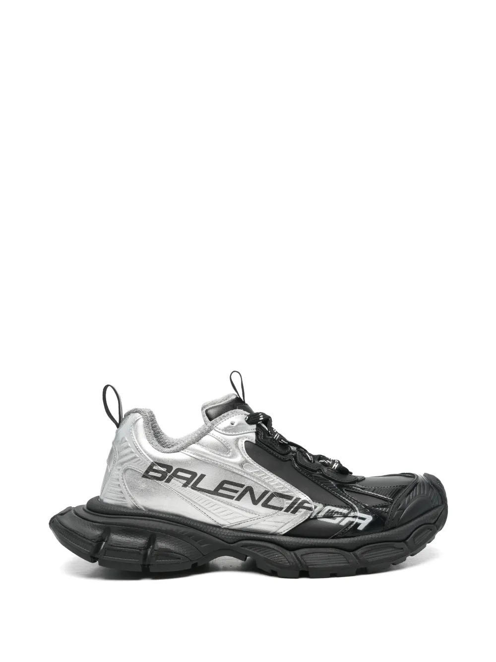 Balenciaga 3XL metallic-effect panelled sneakers - Black