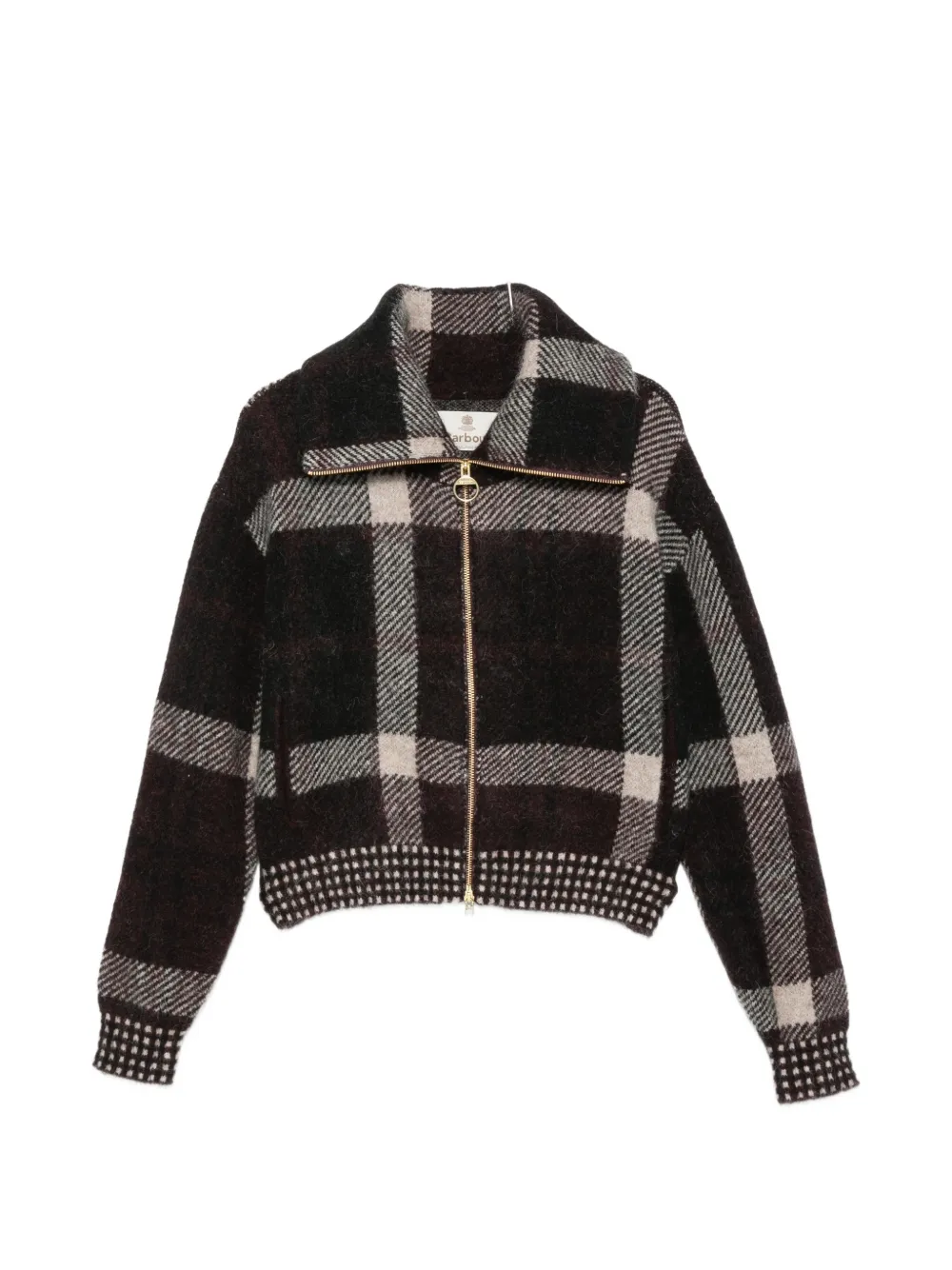Barbour Carville check-pattern zip-up jacket - Black