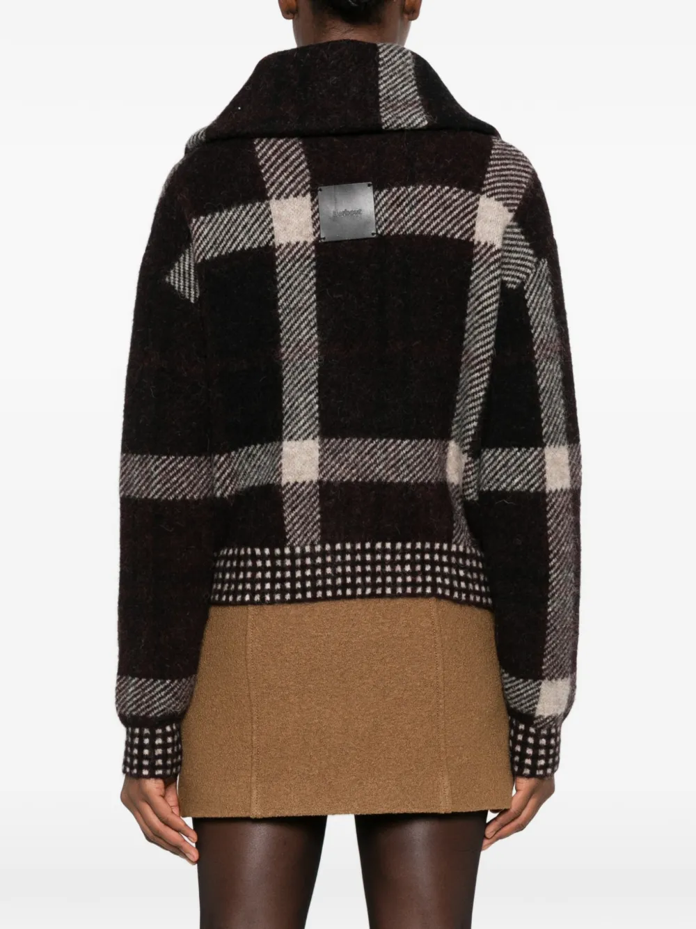 Barbour Carville check-pattern zip-up jacket Zwart