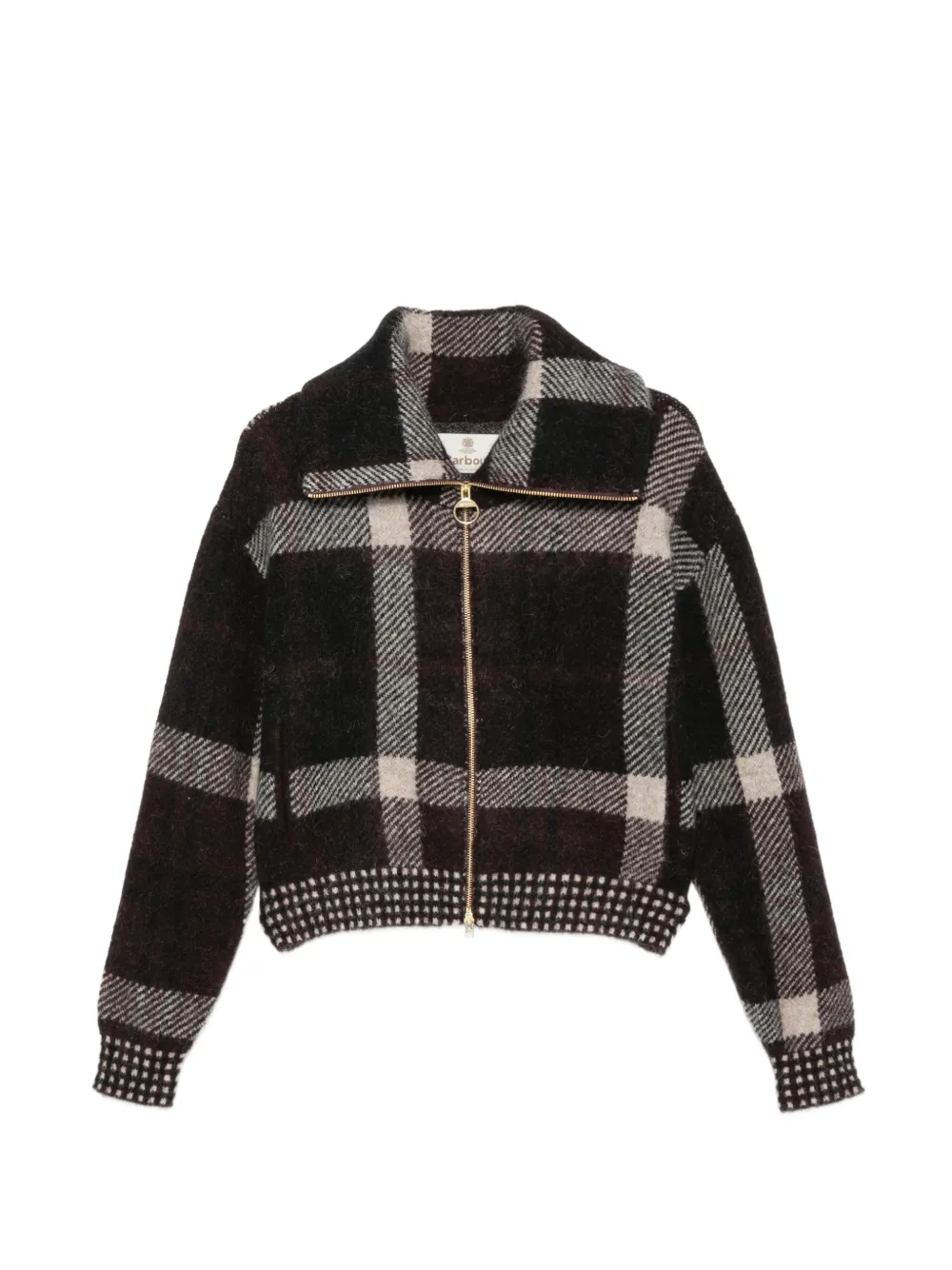 Barbour Carville check-pattern zip-up jacket - Black