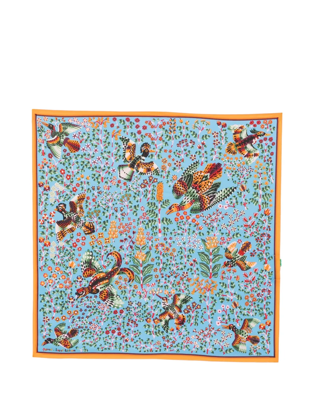 Inoui Editions bird-print scarf - Blu