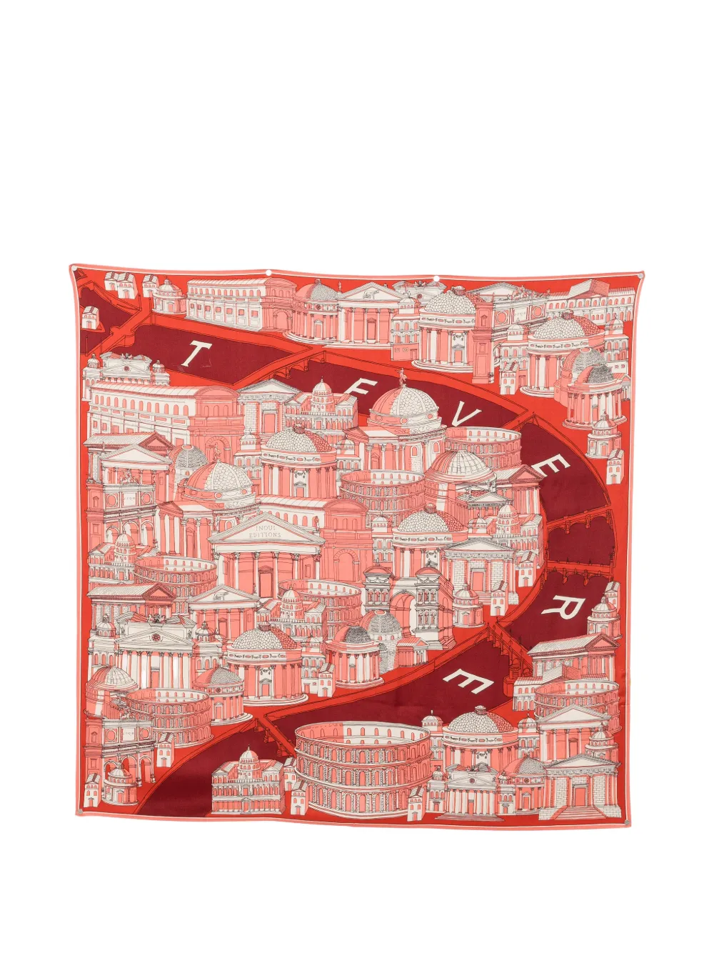 Inoui Editions Architecture-print Scarf In Red