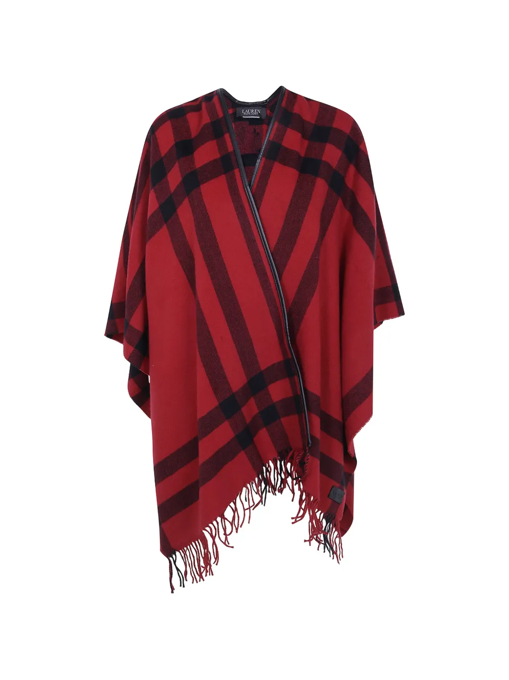 Lauren Ralph Lauren fringed checked cape