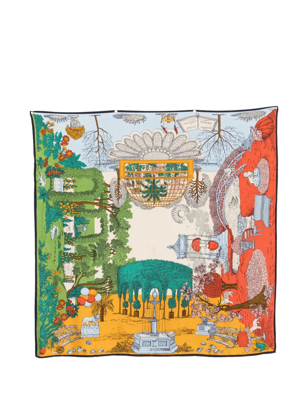 Inoui Editions Garden-print Silk Scarf In Multi