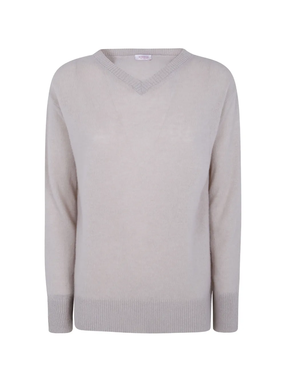 Rossopuro V-neck Cashmere Sweater In Animal Print