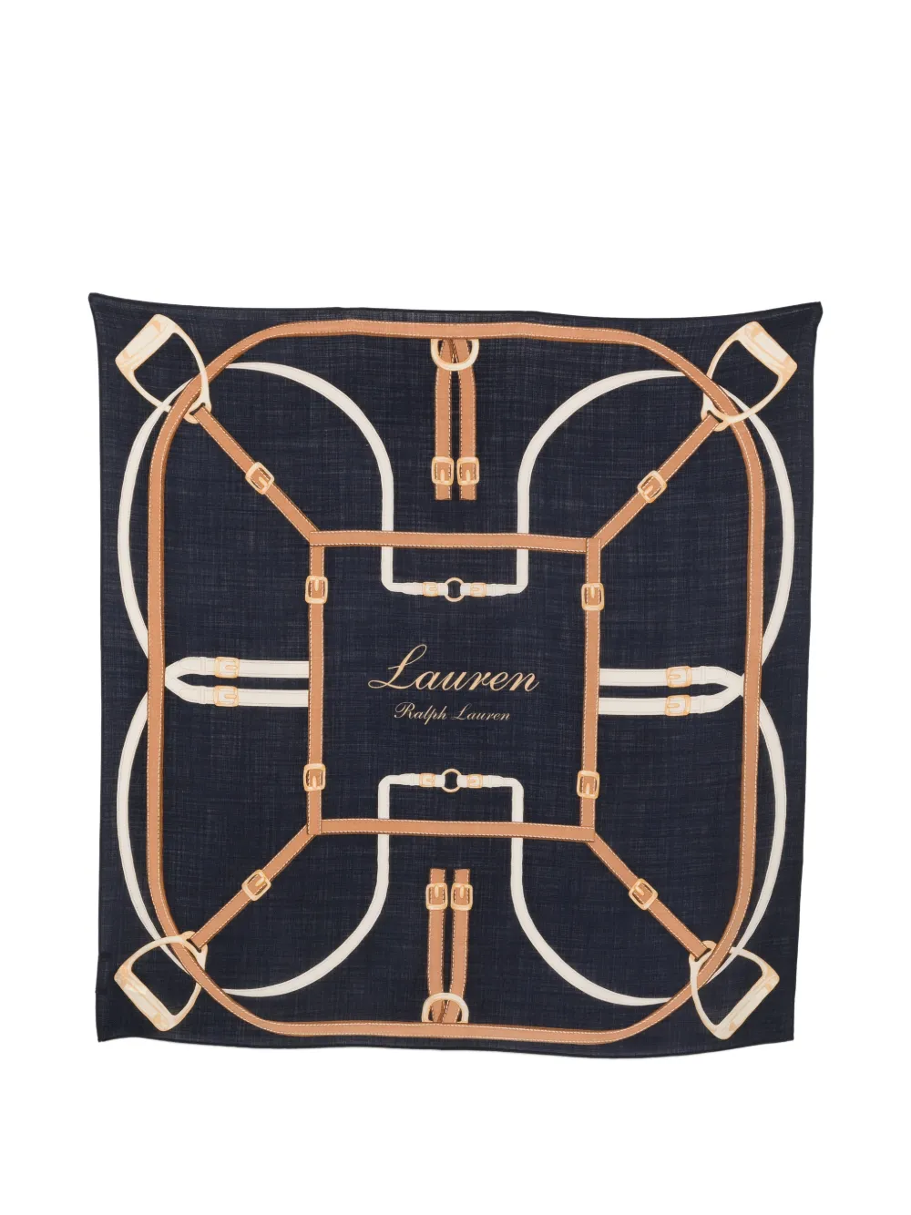 Lauren Ralph Lauren equestrian-print scarf - Blu