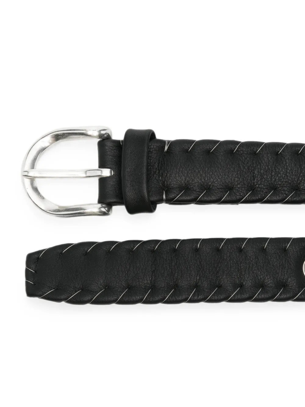 OUR LEGACY Suture whipstitch leather belt Zwart