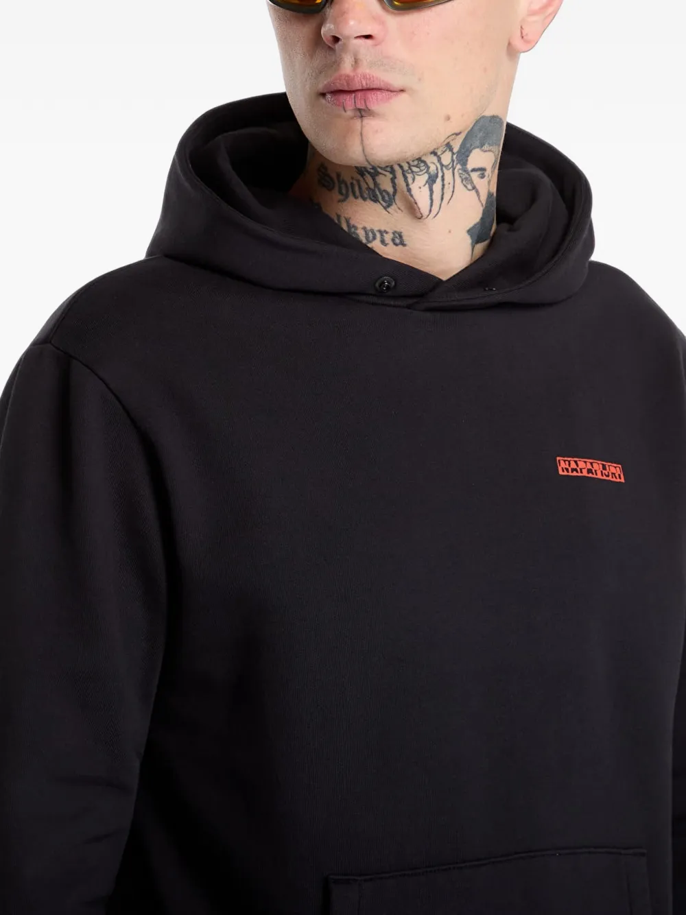 Napapijri B-Sweat graphic-print hoodie Zwart