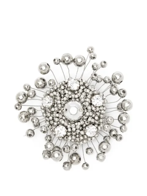 Nº21 crystal-embellished beaded brooch