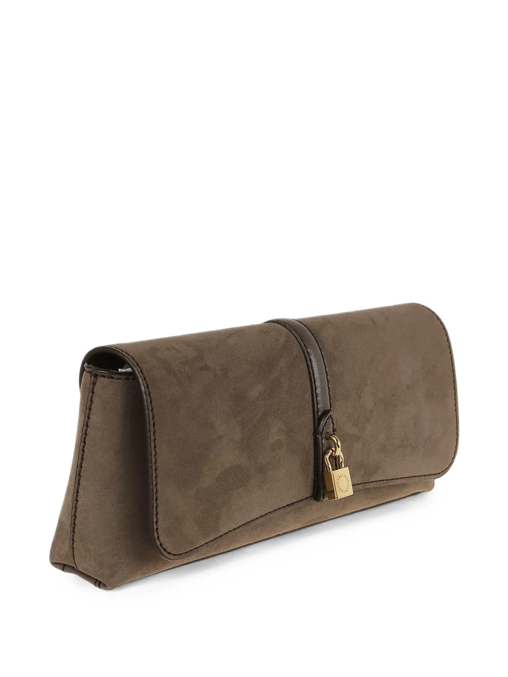 Stella McCartney Ryder Padlock-detail Clutch Bag in Brown, view 3