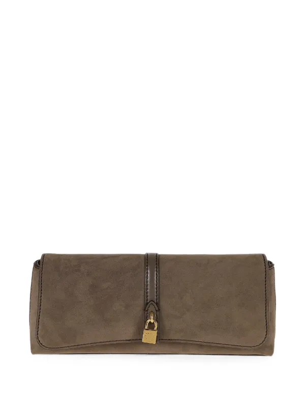 Stella McCartney Ryder Padlock-detail Clutch Bag in Brown
