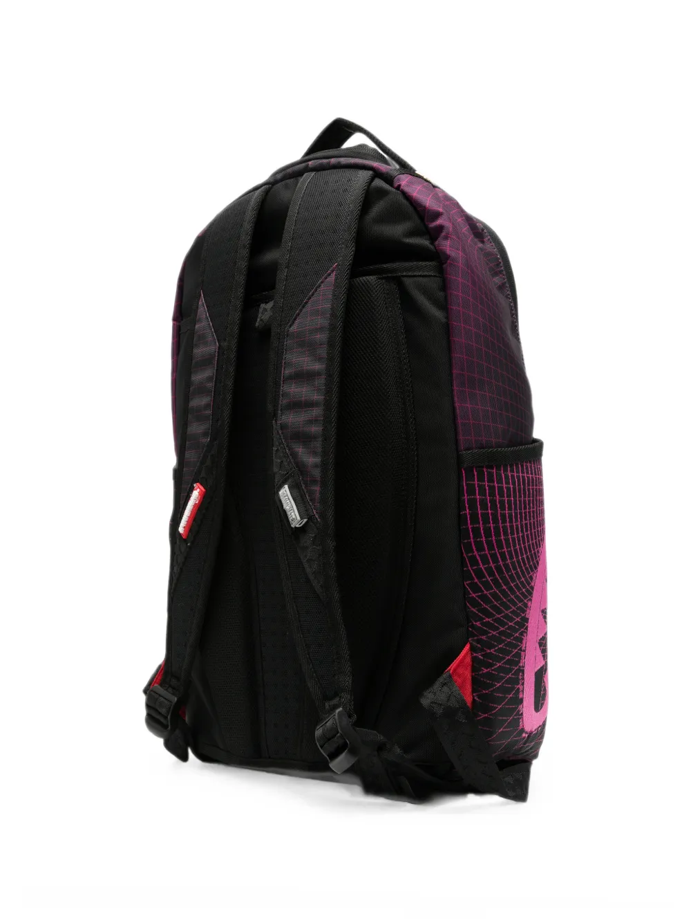 Sprayground Rugzak met raster-print en haaien-patroon Zwart