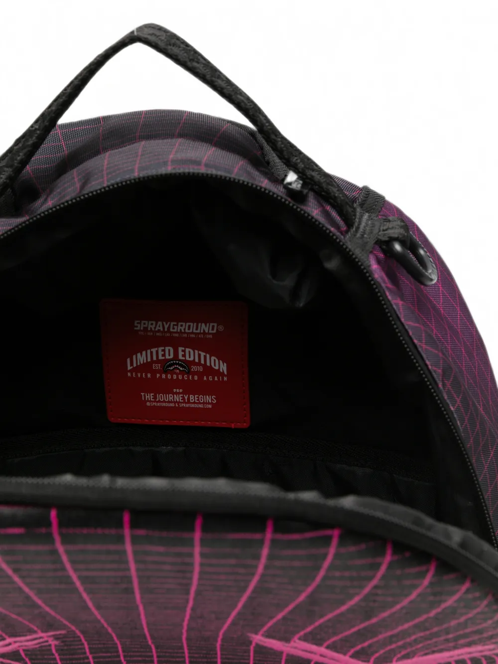 Sprayground Rugzak met raster-print en haaien-patroon Zwart