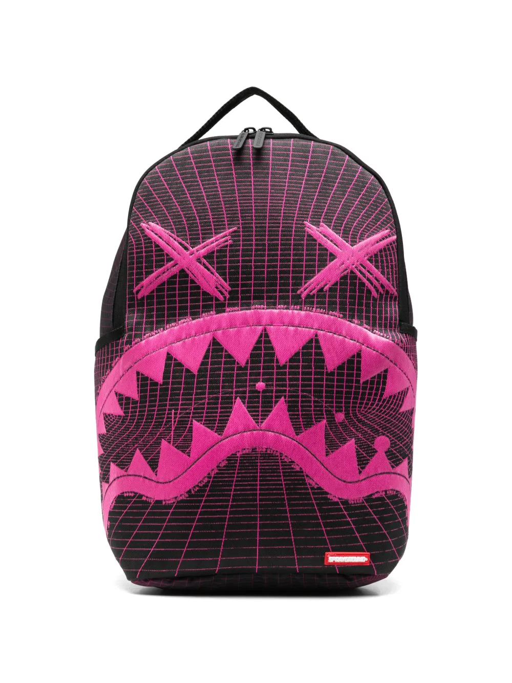 Sprayground grid-print shark-motif backpack - Nero