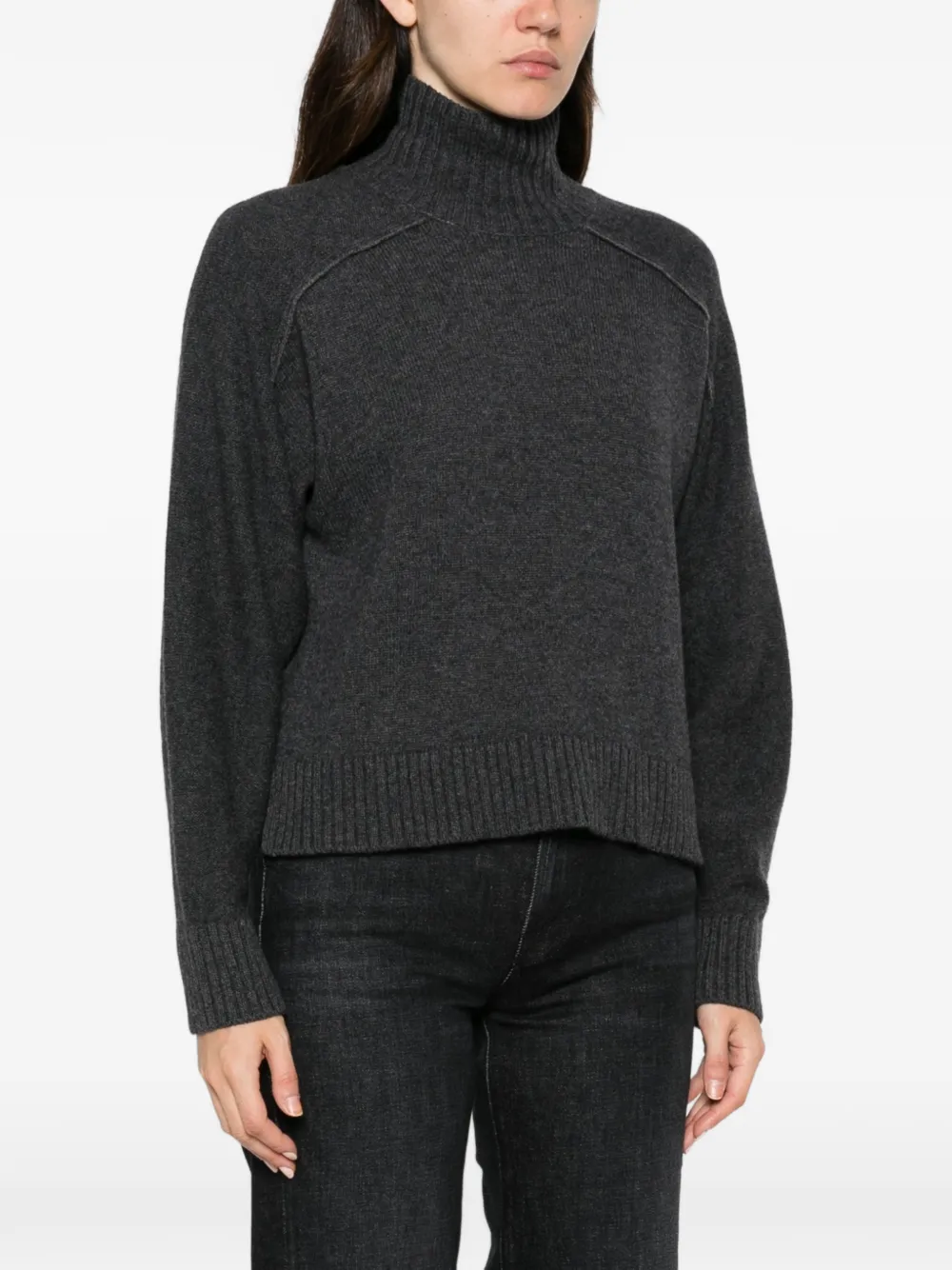 Antonelli Tirolo high-neck raglan-sleeve sweater Grijs