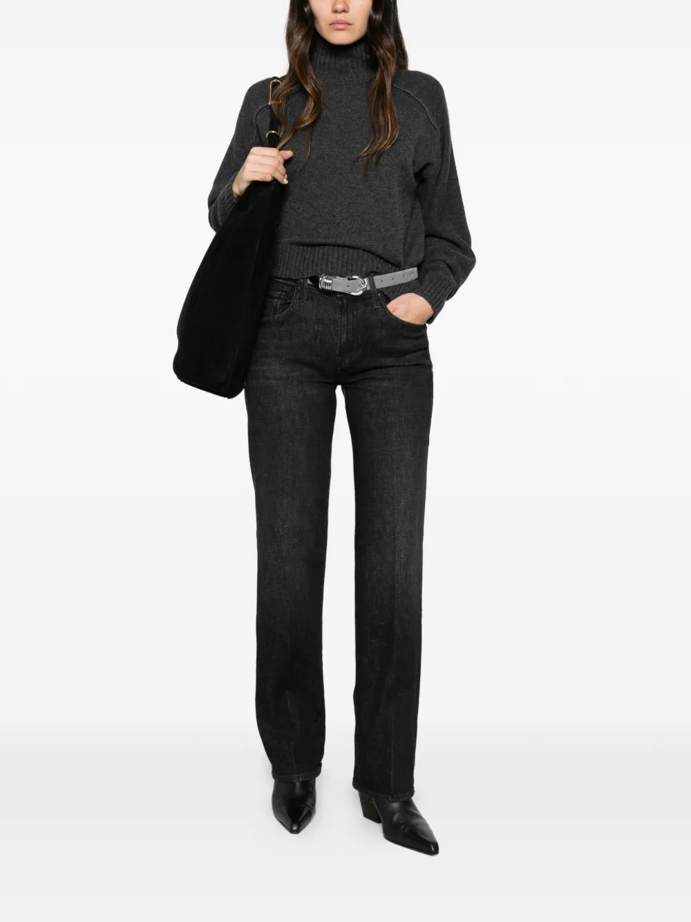 Antonelli Tirolo high-neck raglan-sleeve sweater Grijs
