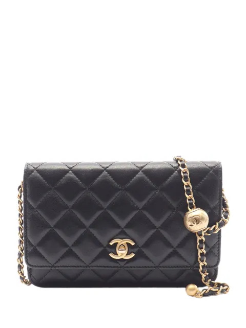 CHANEL Pre-Owned 2020 CC Quilted Lambskin Pearl Crush Wallet On Chain crossbody bag