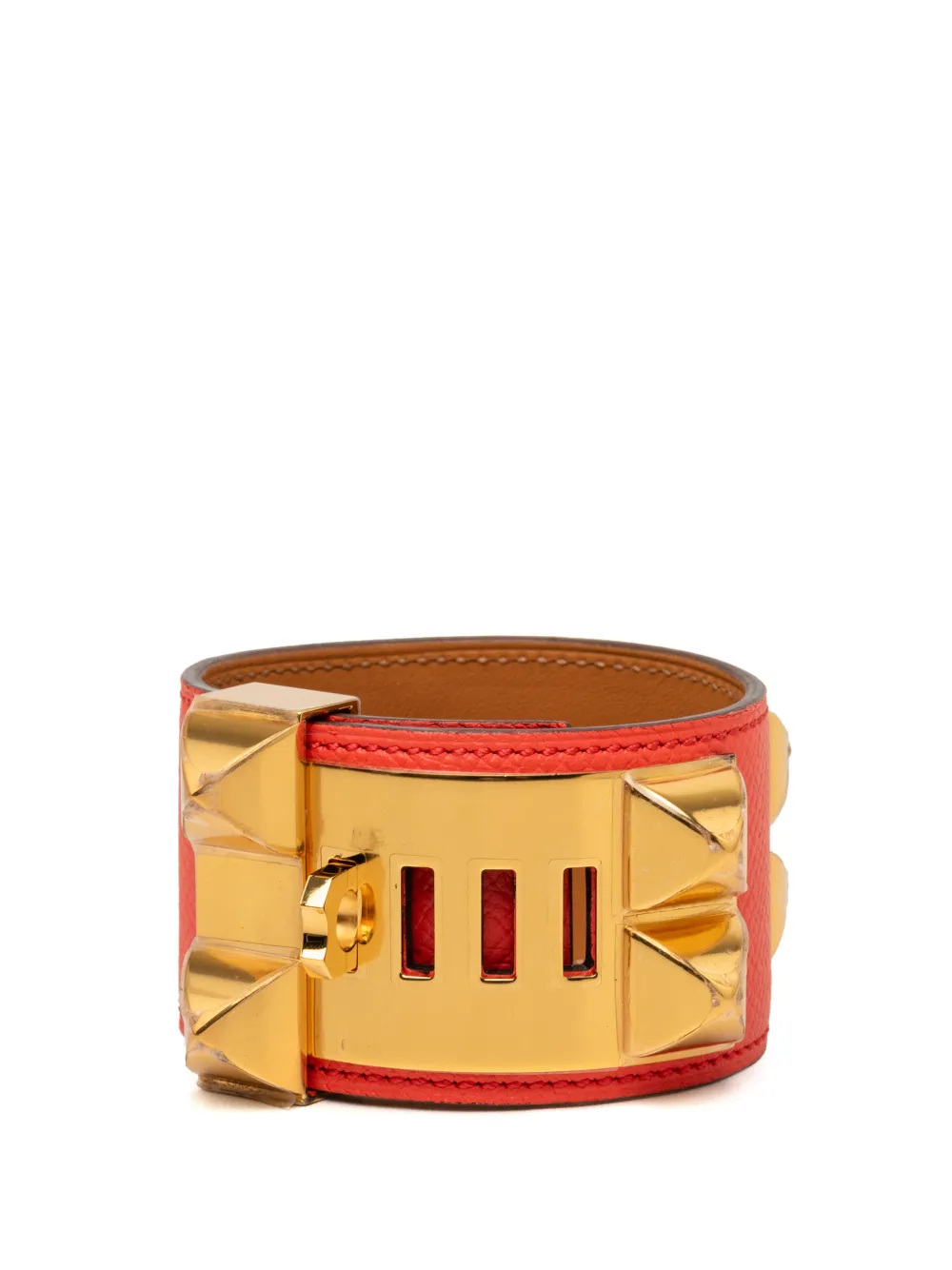 Hermès Pre-Owned 2015 Epsom and Gold Plated Collier de Chien Bracelet costume bracelet - Oro