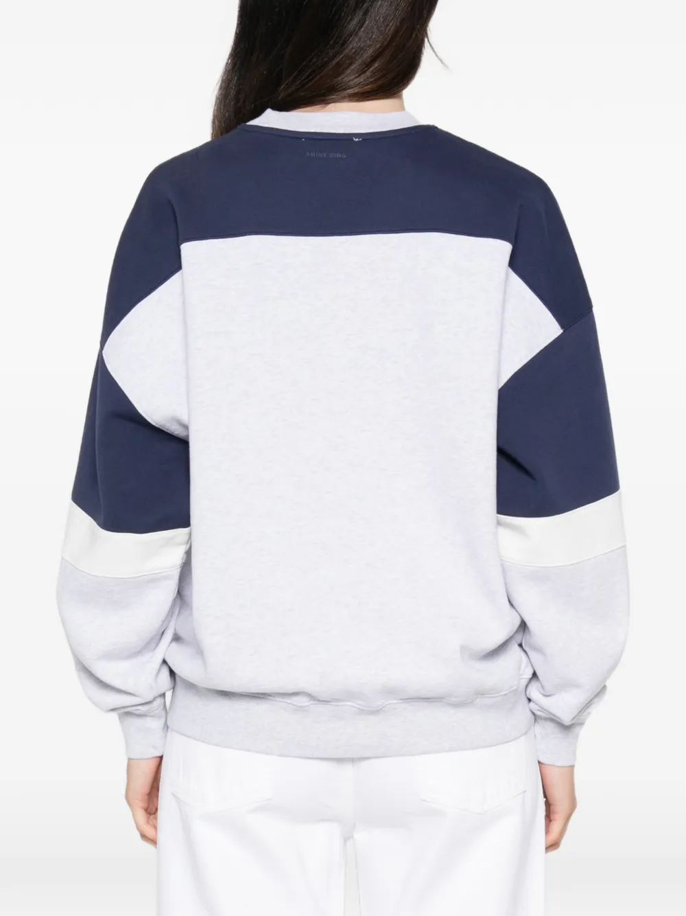 ANINE BING Miles logo-print panelled sweatshirt Grijs
