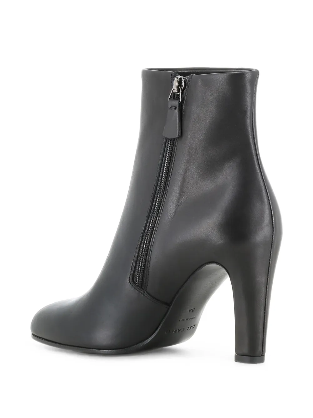 Del Carlo Pat 12027 leather ankle boots Zwart