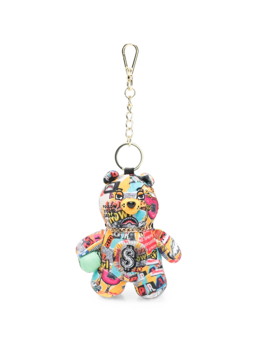 Sprayground Pluchen sleutelhanger met grafische print Oranje