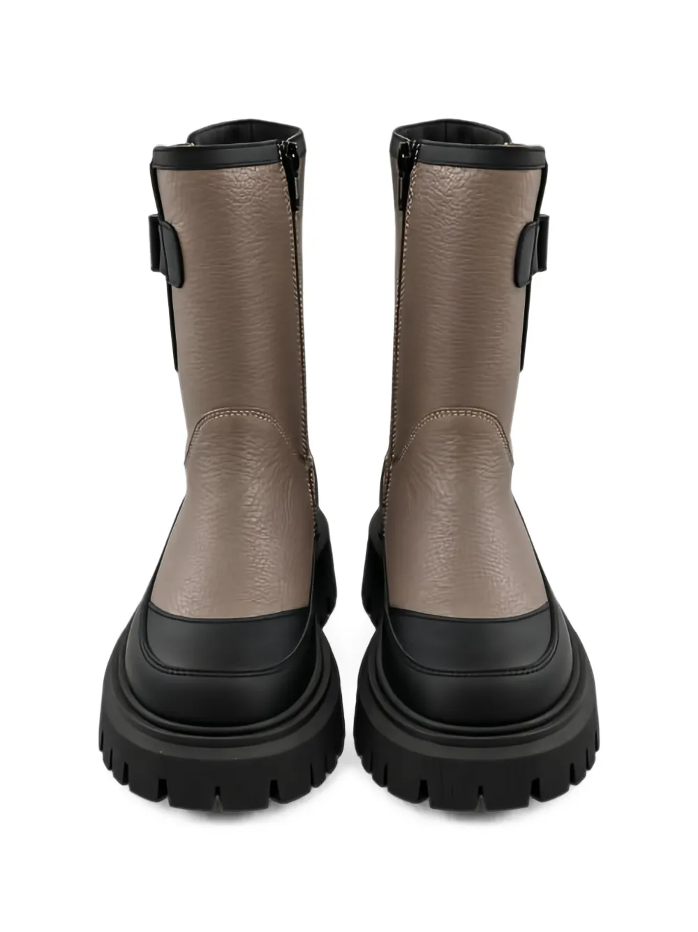 Marni Kids logo-print buckled boots Beige