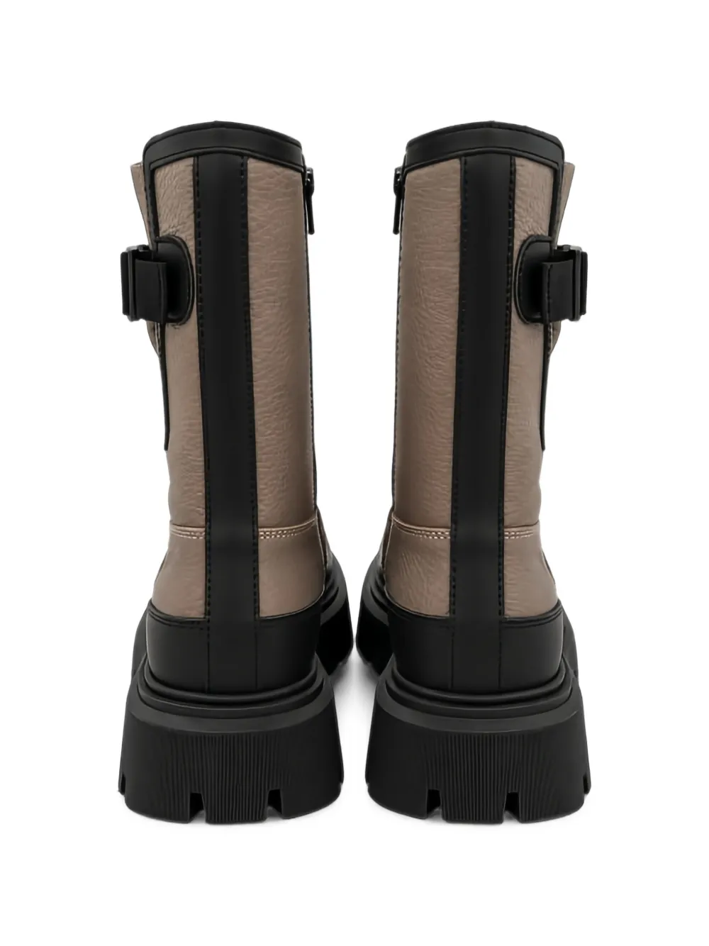 Marni Kids logo-print buckled boots Beige