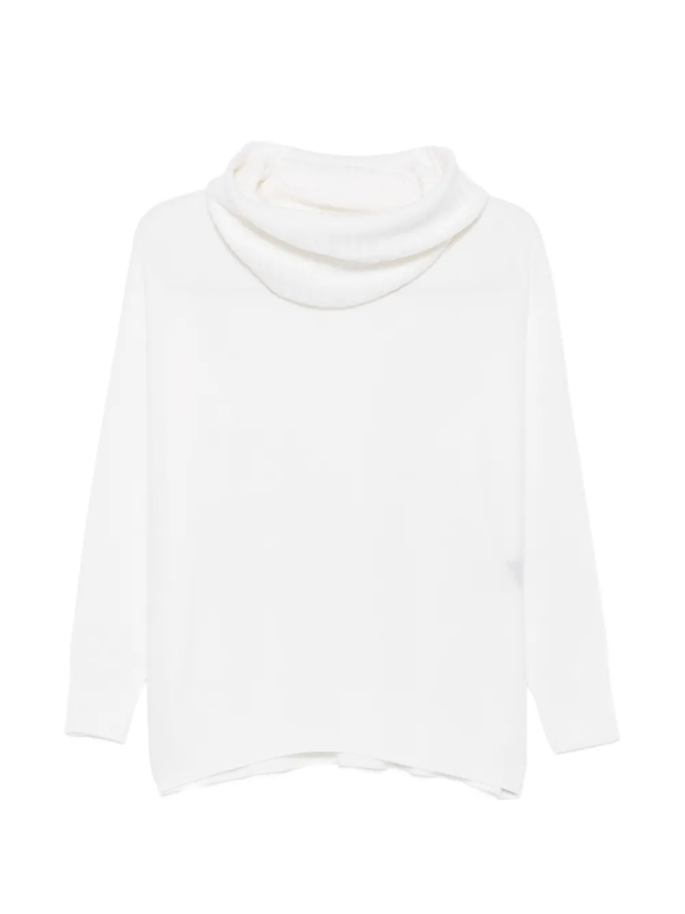 D.Exterior cowl-neck sweater - Bianco