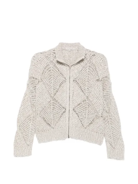 Antonelli Maira sequin-embellished open-knit cardigan