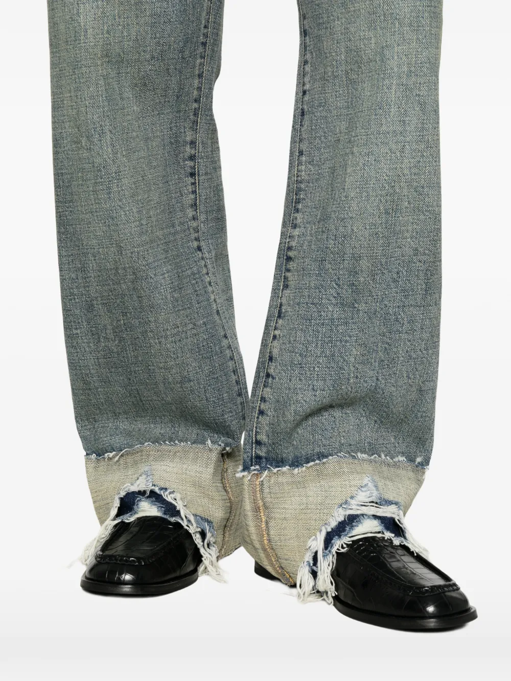 Purple Brand Jeans met vervaagd effect en gerafelde zomen Blauw