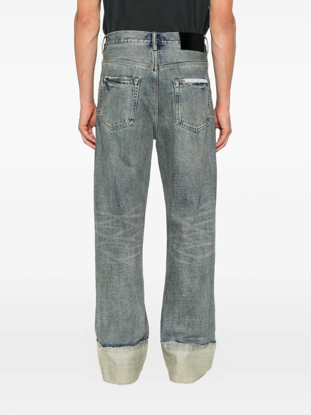 Purple Brand Jeans met vervaagd effect en gerafelde zomen Blauw