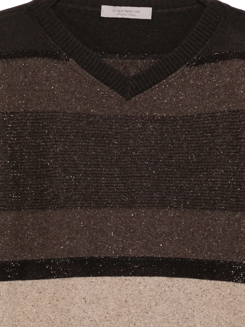 D.Exterior Gestreepte trui met glitters Bruin